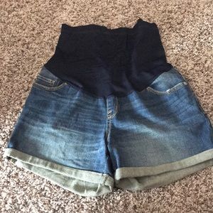 Maternity jean shorts